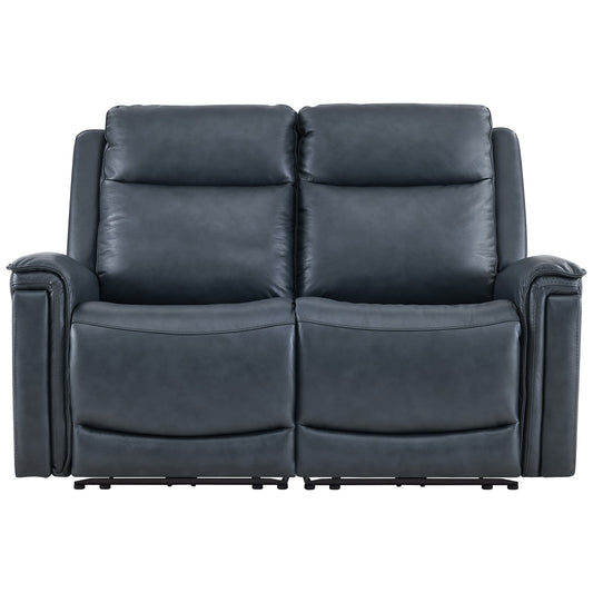 Modern Top-Grain Leather Zero Gravity Reclining Sofa