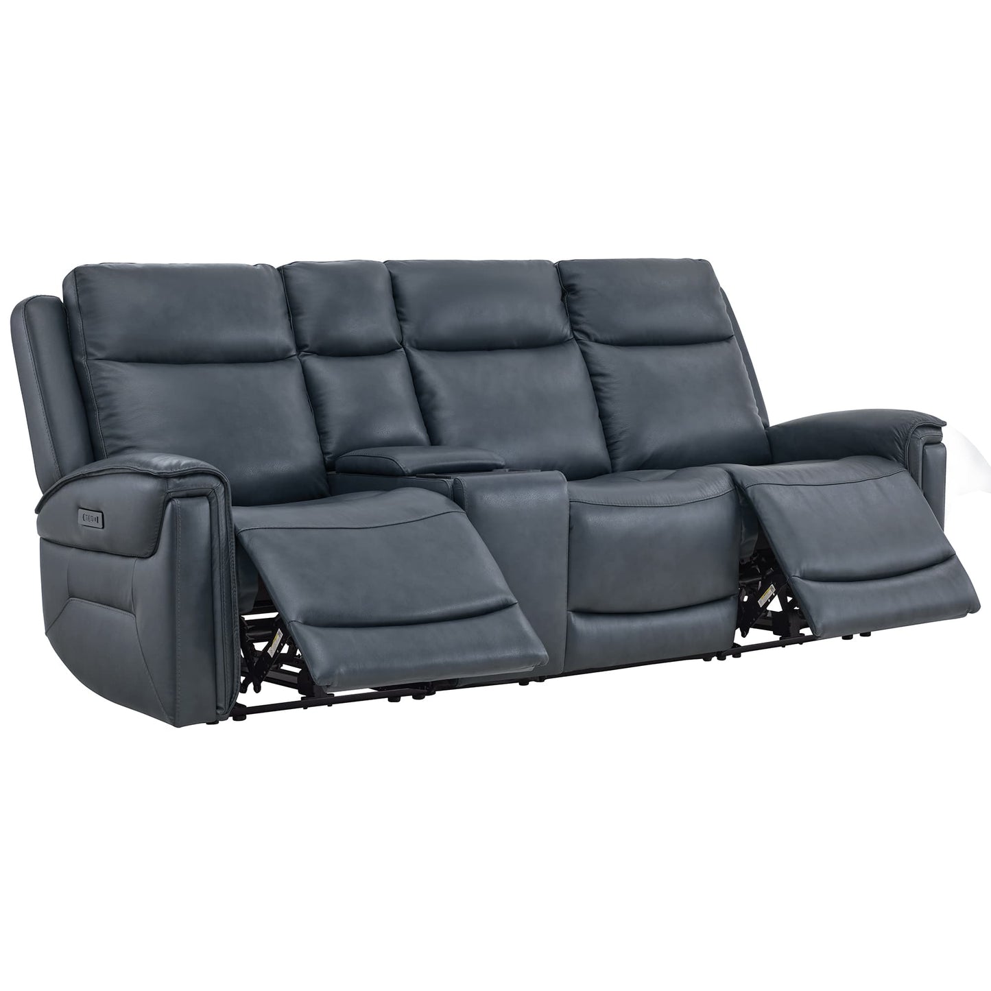Modern Top-Grain Leather Zero Gravity Reclining Sofa