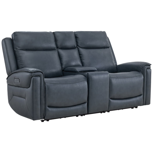 Modern Top-Grain Leather Zero Gravity Reclining Sofa