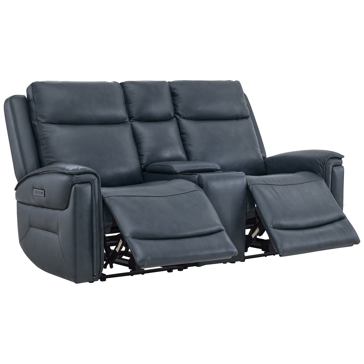 Modern Top-Grain Leather Zero Gravity Reclining Sofa