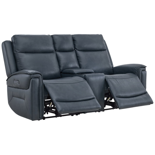 Modern Top-Grain Leather Zero Gravity Reclining Sofa