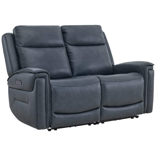Modern Top-Grain Leather Zero Gravity Reclining Sofa