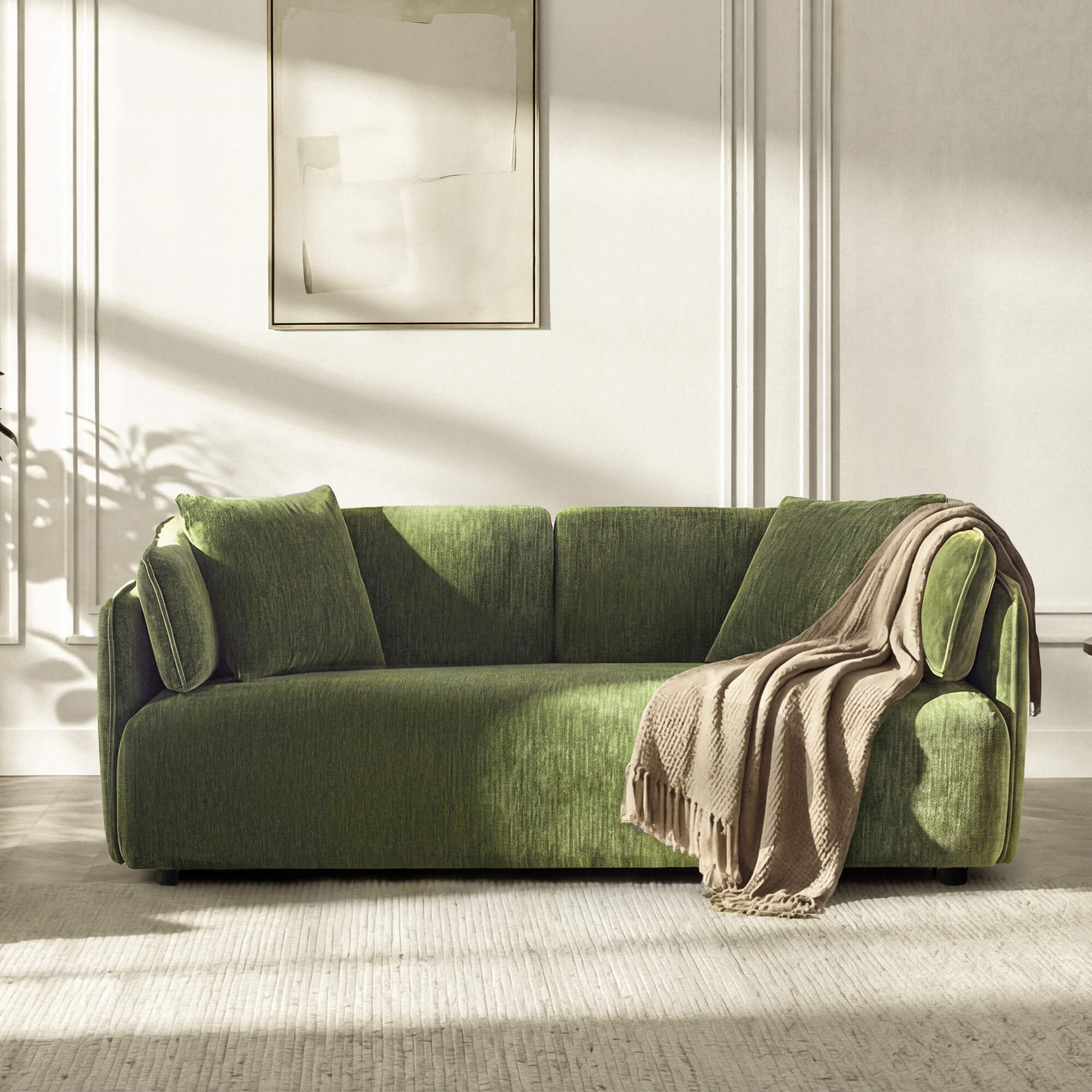 Modern Wraparound 3-Seater Sofa with Feather Filling