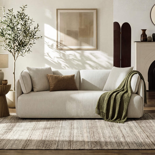 Modern Wraparound 3-Seater Sofa with Feather Filling