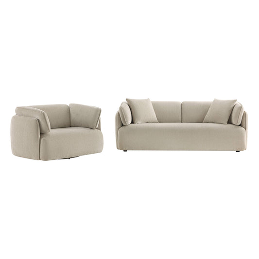 Modern Wraparound 3-Seater Sofa with Feather Filling