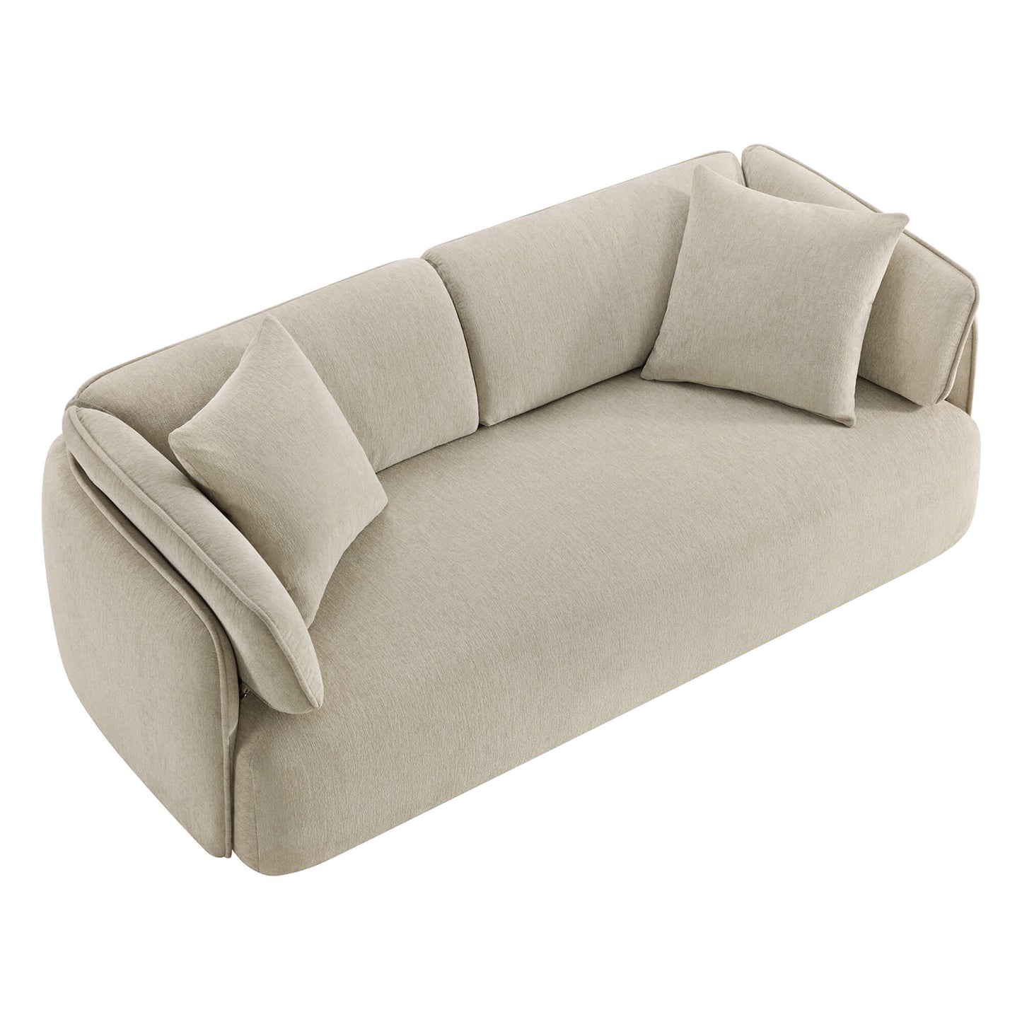 Modern Wraparound 3-Seater Sofa with Feather Filling