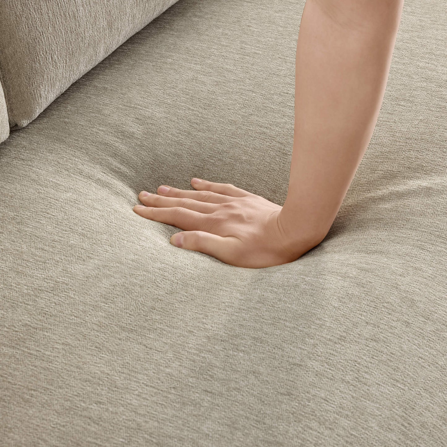 Modern Wraparound 3-Seater Sofa with Feather Filling