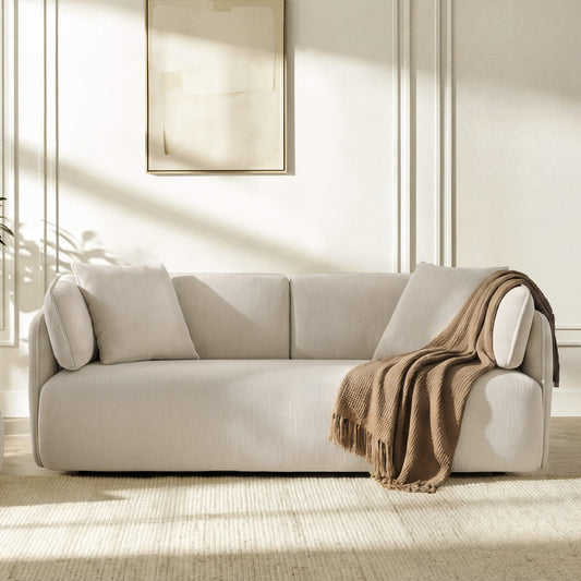 Modern Wraparound 3-Seater Sofa with Feather Filling