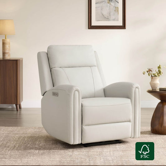 Modern Zero Wall-Hugger Recliner in Plush Fabric