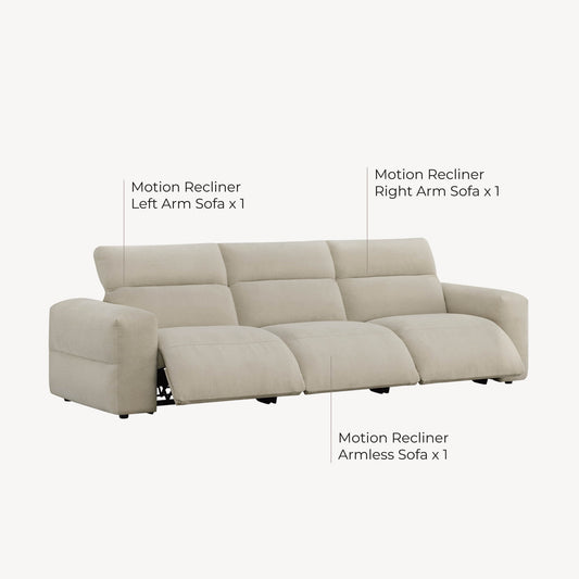 Modular 2-Seat Power Reclining Sofa with Power Headrests