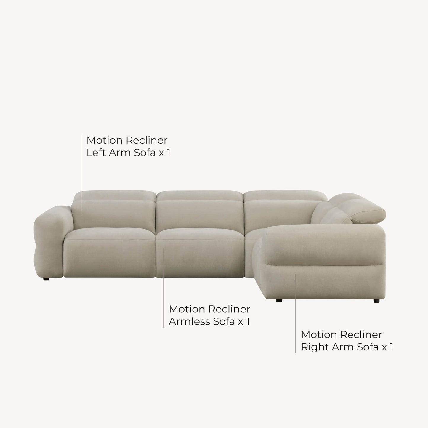 Modular 2-Seat Power Reclining Sofa with Power Headrests