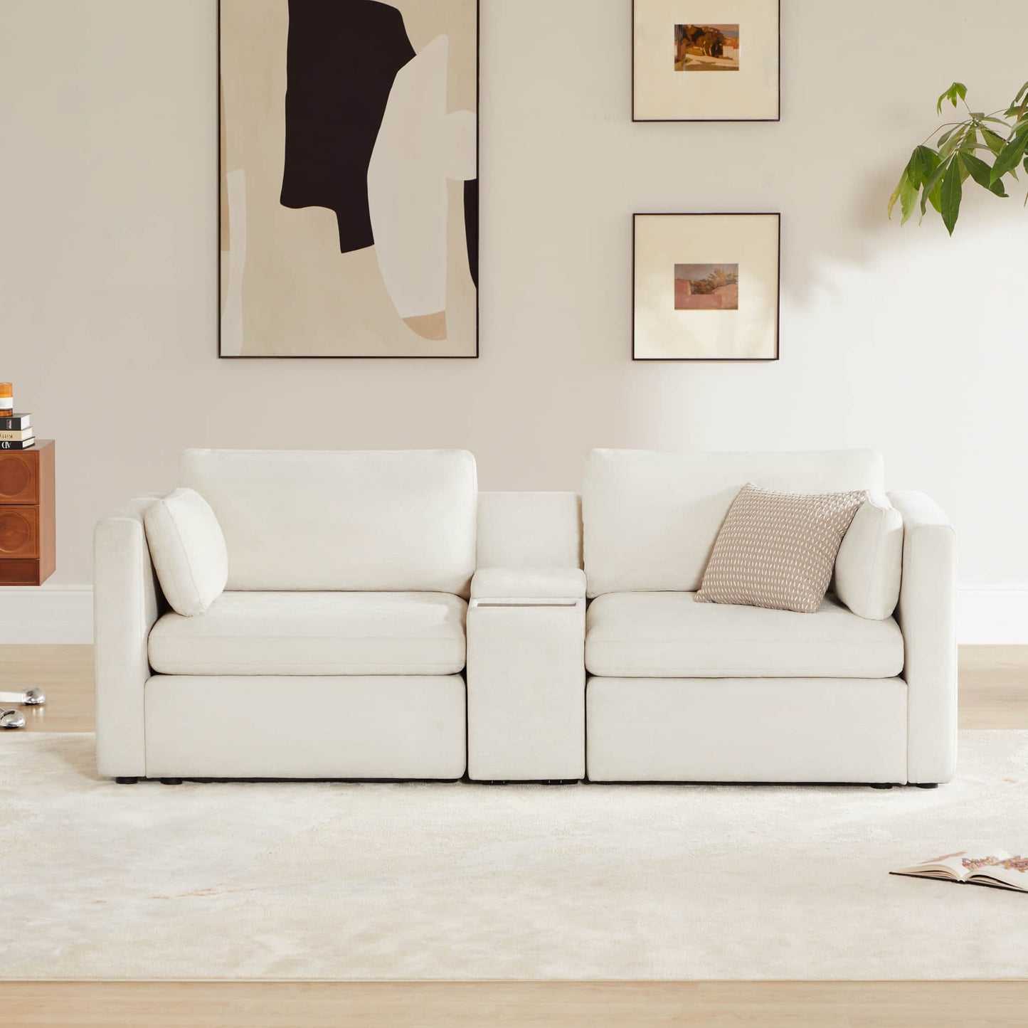 Modular 2-Seat Sofa in Versatile Grey Fabric
