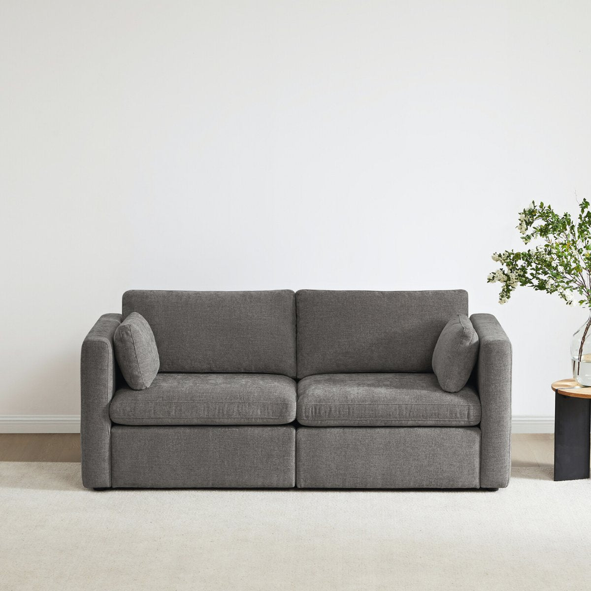 Modular 2-Seat Sofa in Versatile Grey Fabric