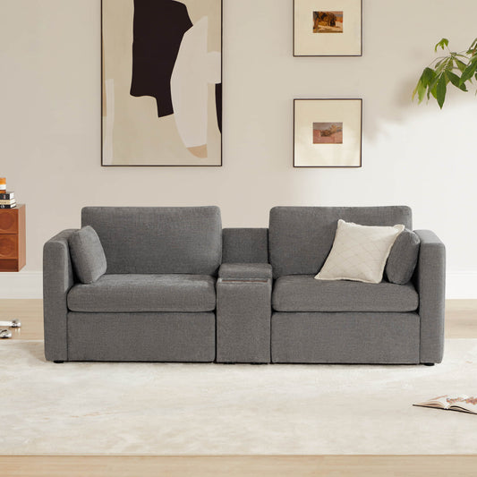Modular 2-Seat Sofa in Versatile Grey Fabric