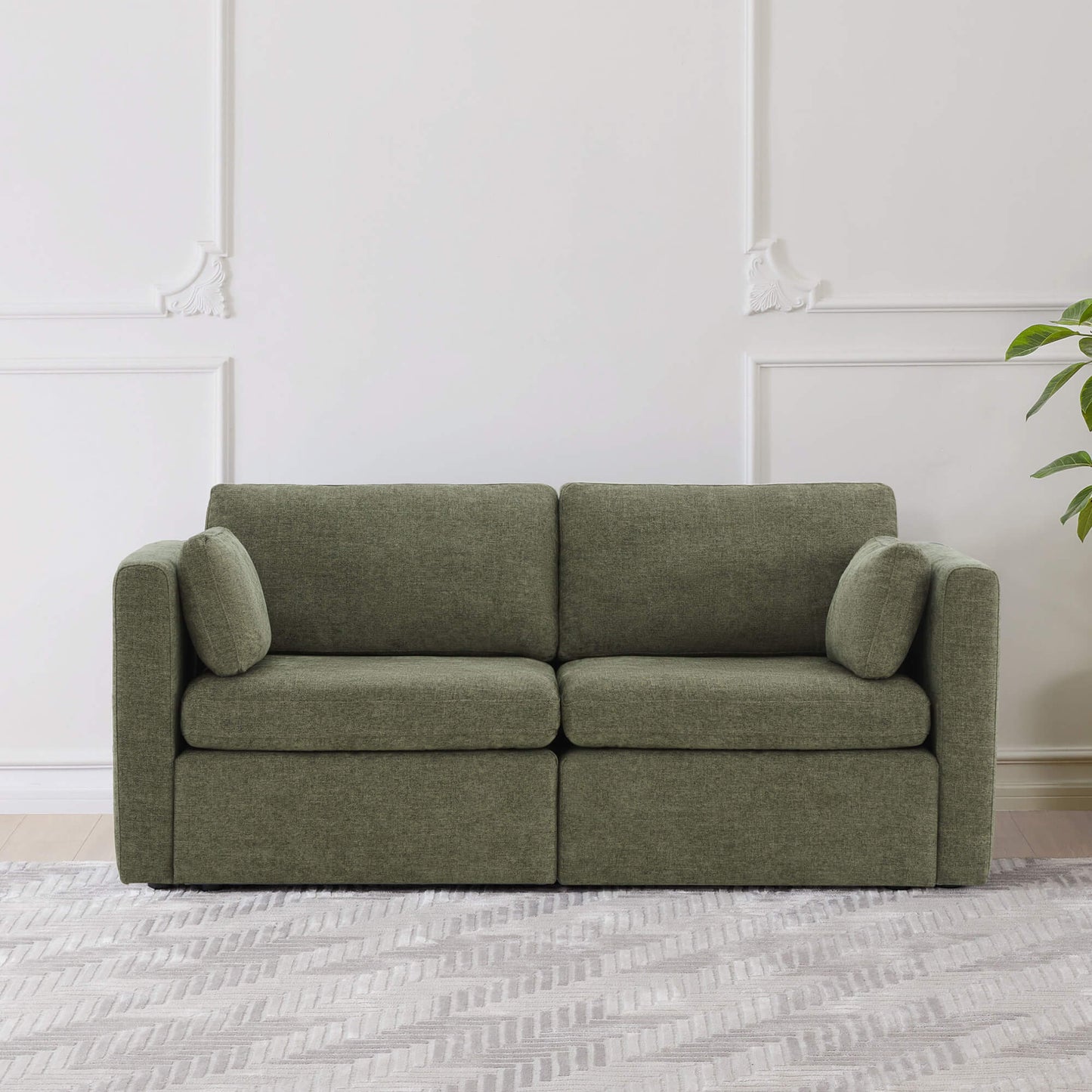 Modular 2-Seat Sofa in Versatile Grey Fabric