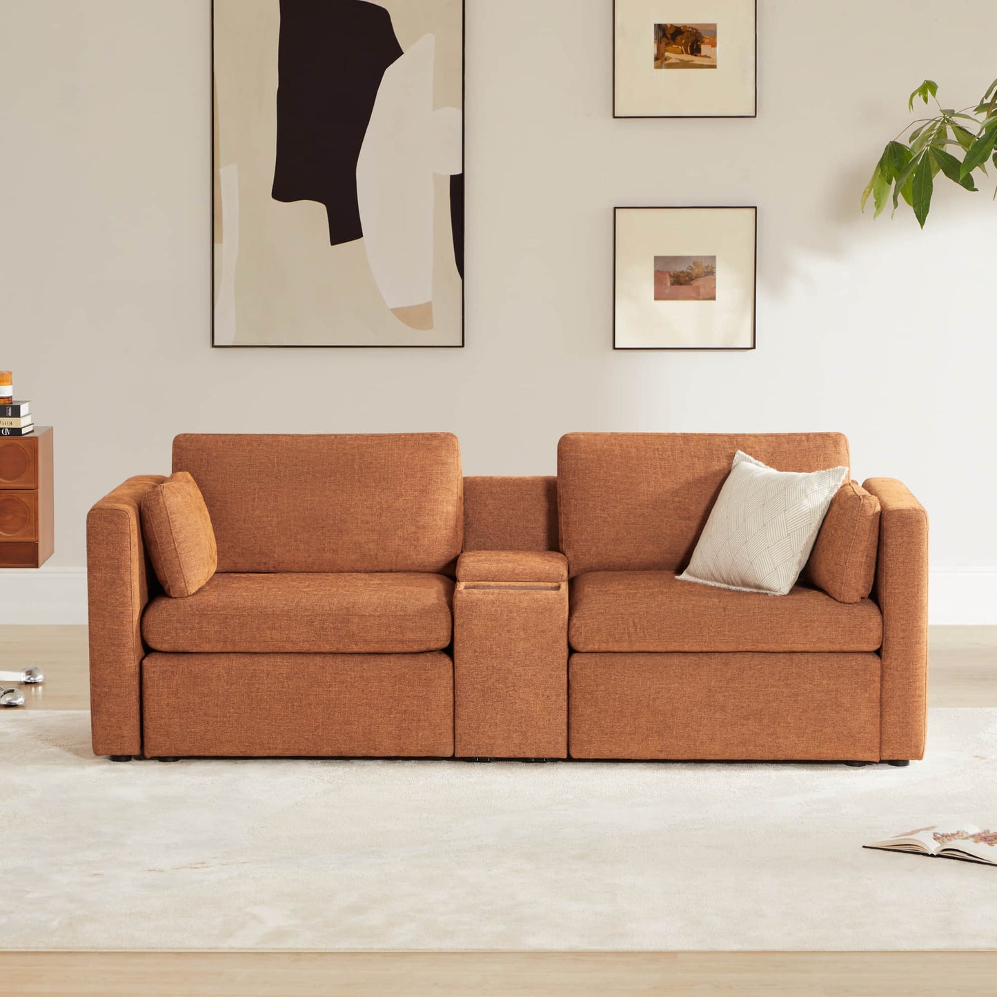 Modular 2-Seat Sofa in Versatile Grey Fabric