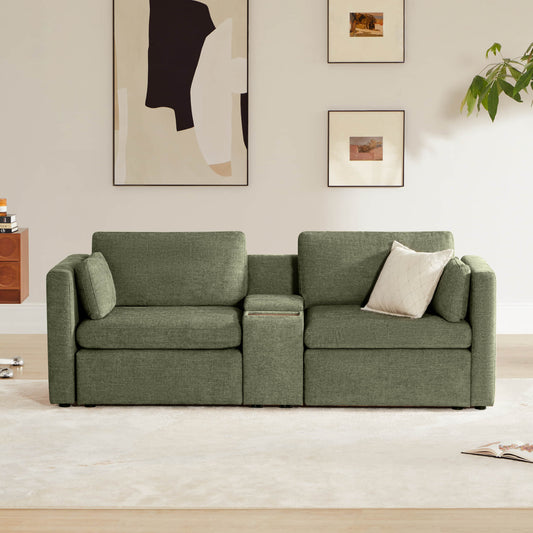 Modular 2-Seat Sofa in Versatile Grey Fabric