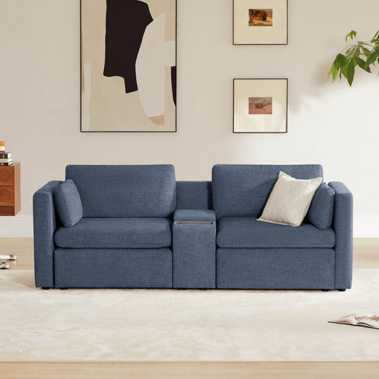 Modular 2-Seat Sofa in Versatile Grey Fabric