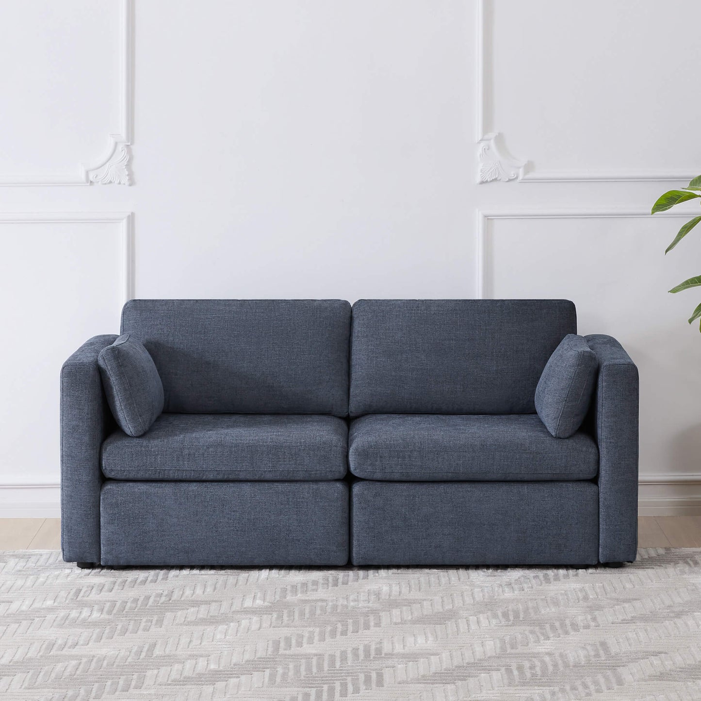 Modular 2-Seat Sofa in Versatile Grey Fabric
