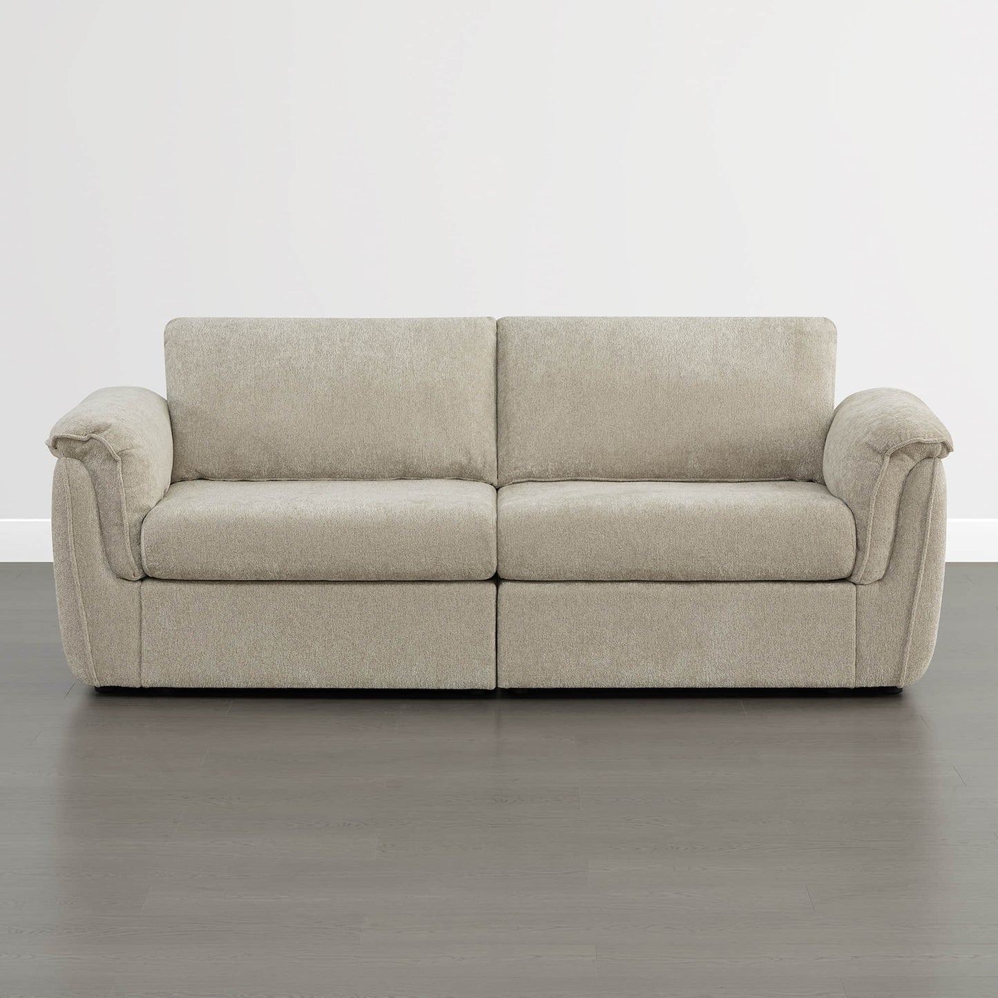 Modular 2-Seat Sofa with Double-Layer Armrests