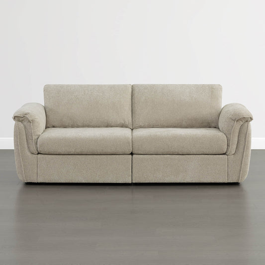 Modular 2-Seat Sofa with Double-Layer Armrests
