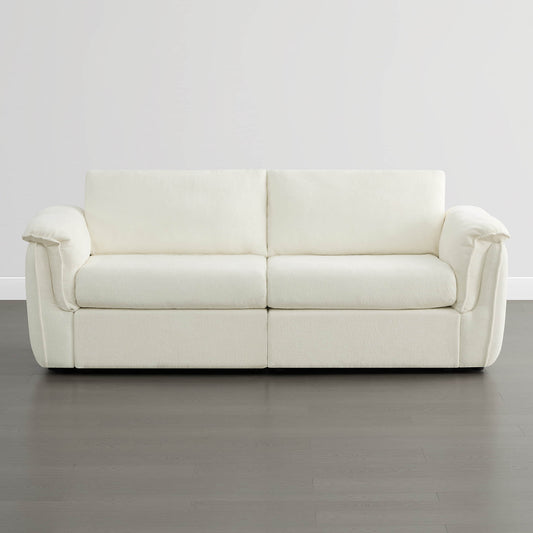 Modular 2-Seat Sofa with Double-Layer Armrests