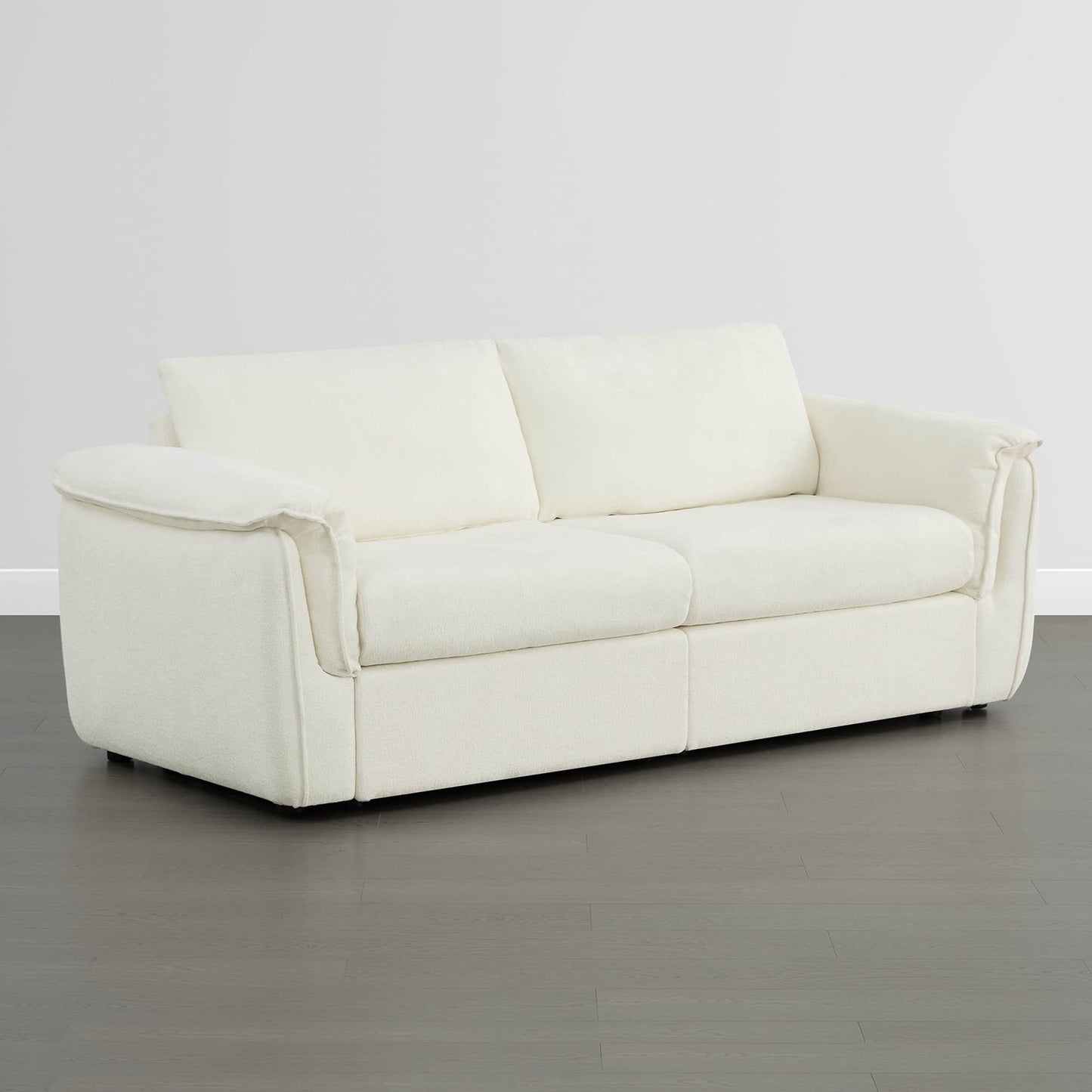 Modular 2-Seat Sofa with Double-Layer Armrests