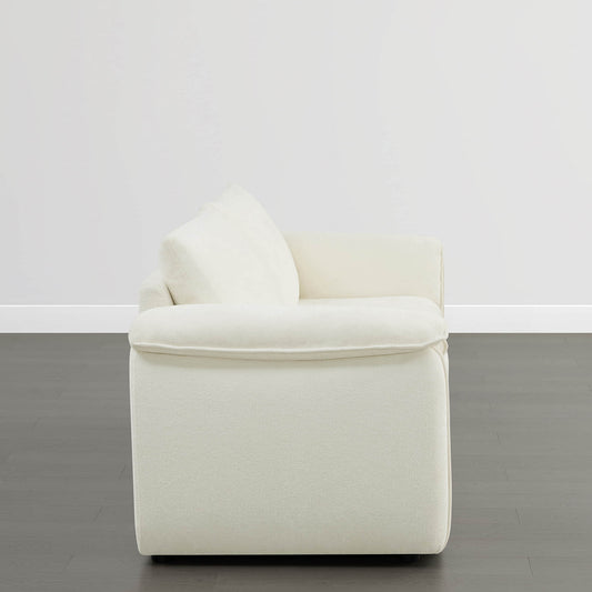 Modular 2-Seat Sofa with Double-Layer Armrests