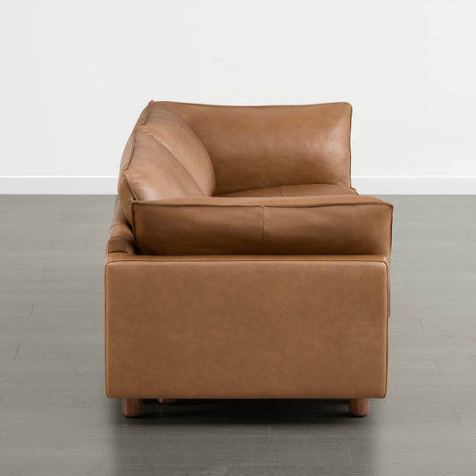 Modular 2-Seat Sofa with Wood Legs in Classic Grey