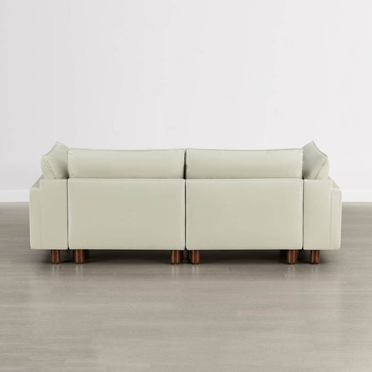 Modular 2-Seat Sofa with Wood Legs in Classic Grey