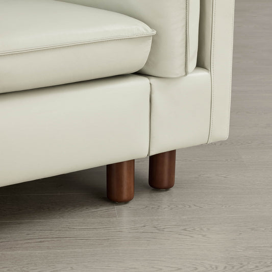 Modular 2-Seat Sofa with Wood Legs in Classic Grey