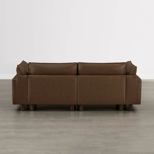 Modular 2-Seat Sofa with Wood Legs in Classic Grey