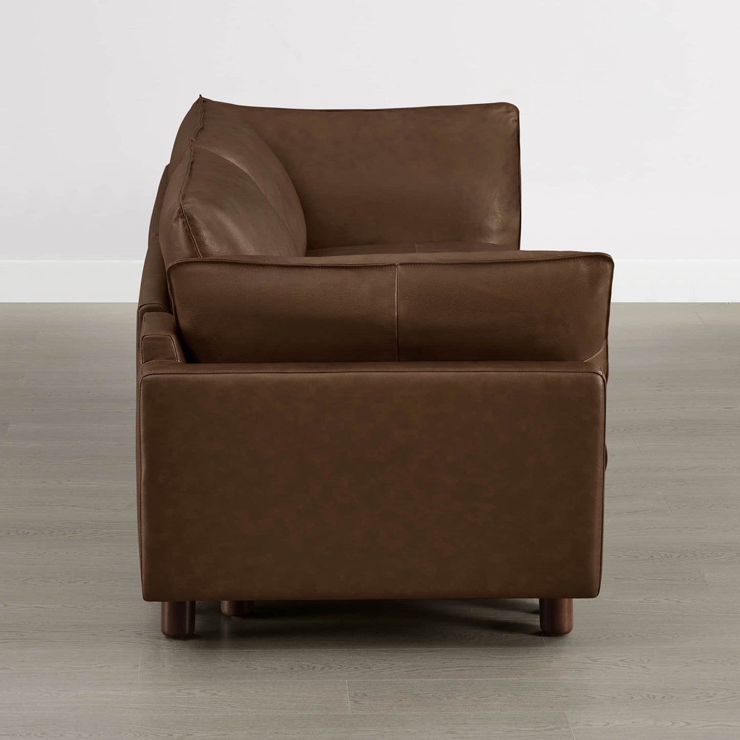 Modular 2-Seat Sofa with Wood Legs in Classic Grey