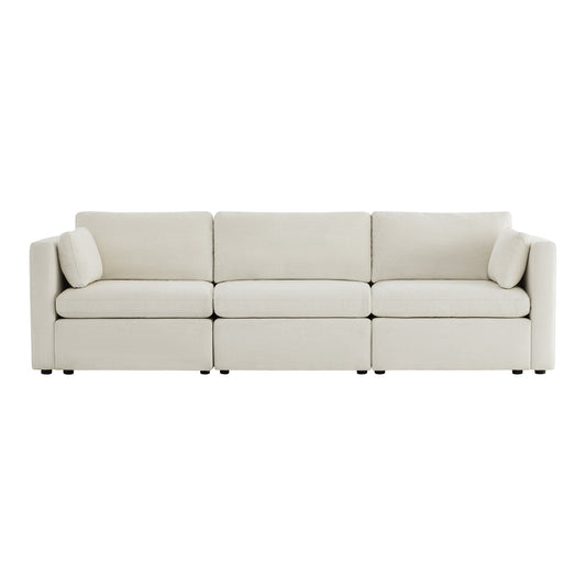 Modular 3-Seat Sofa with Customizable Configuration