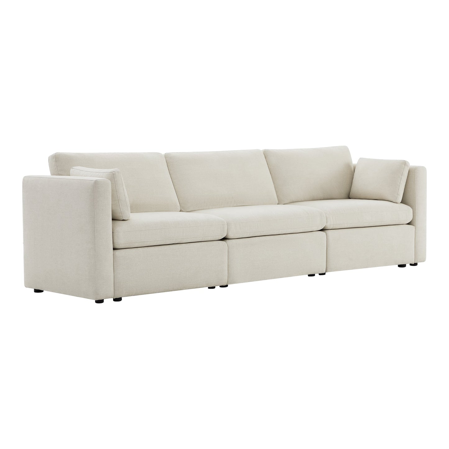 Modular 3-Seat Sofa with Customizable Configuration