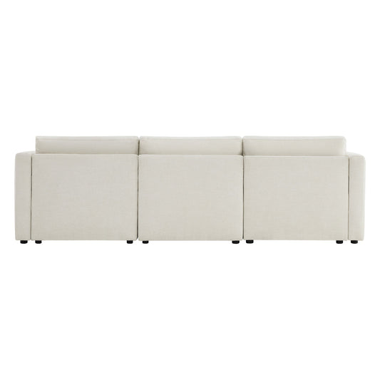 Modular 3-Seat Sofa with Customizable Configuration