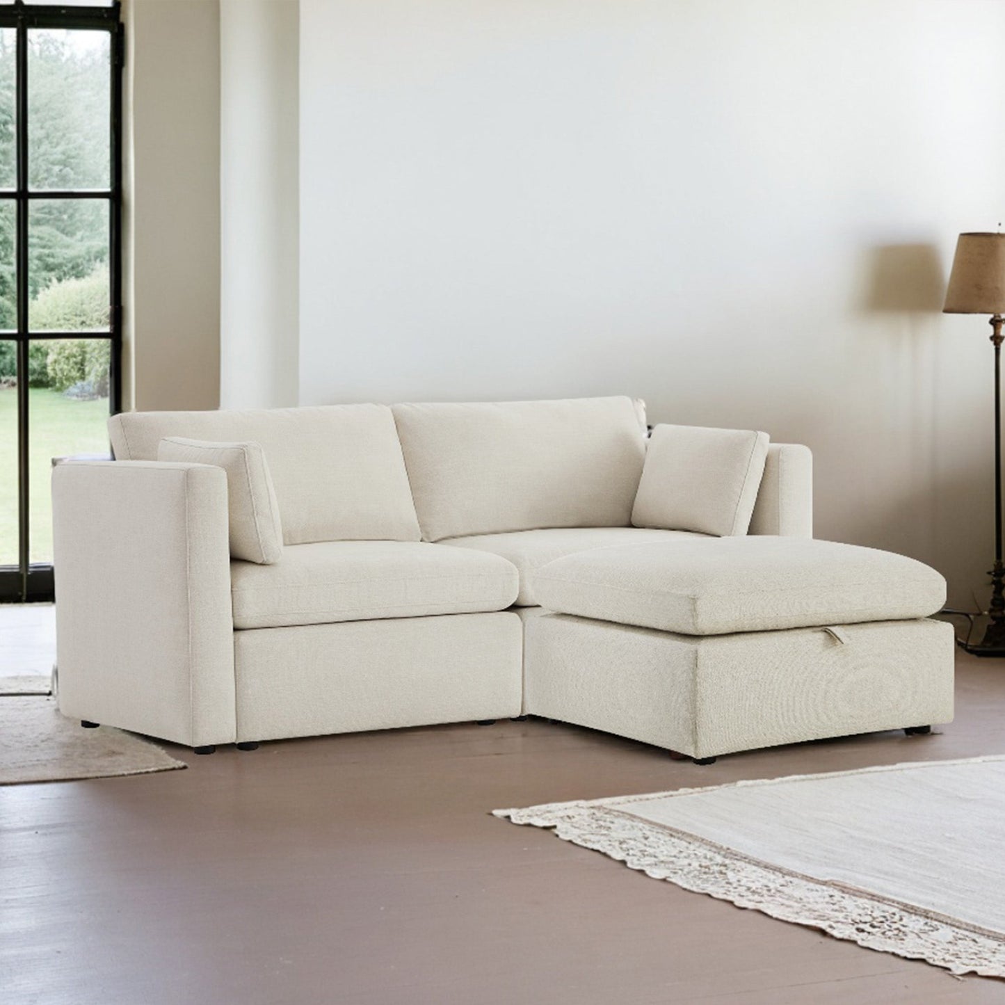 Modular 3-Seat Sofa with Customizable Configuration