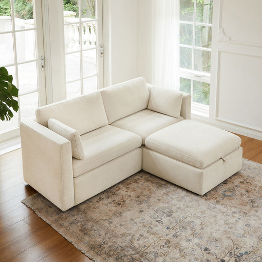 Modular 3-Seat Sofa with Customizable Configuration