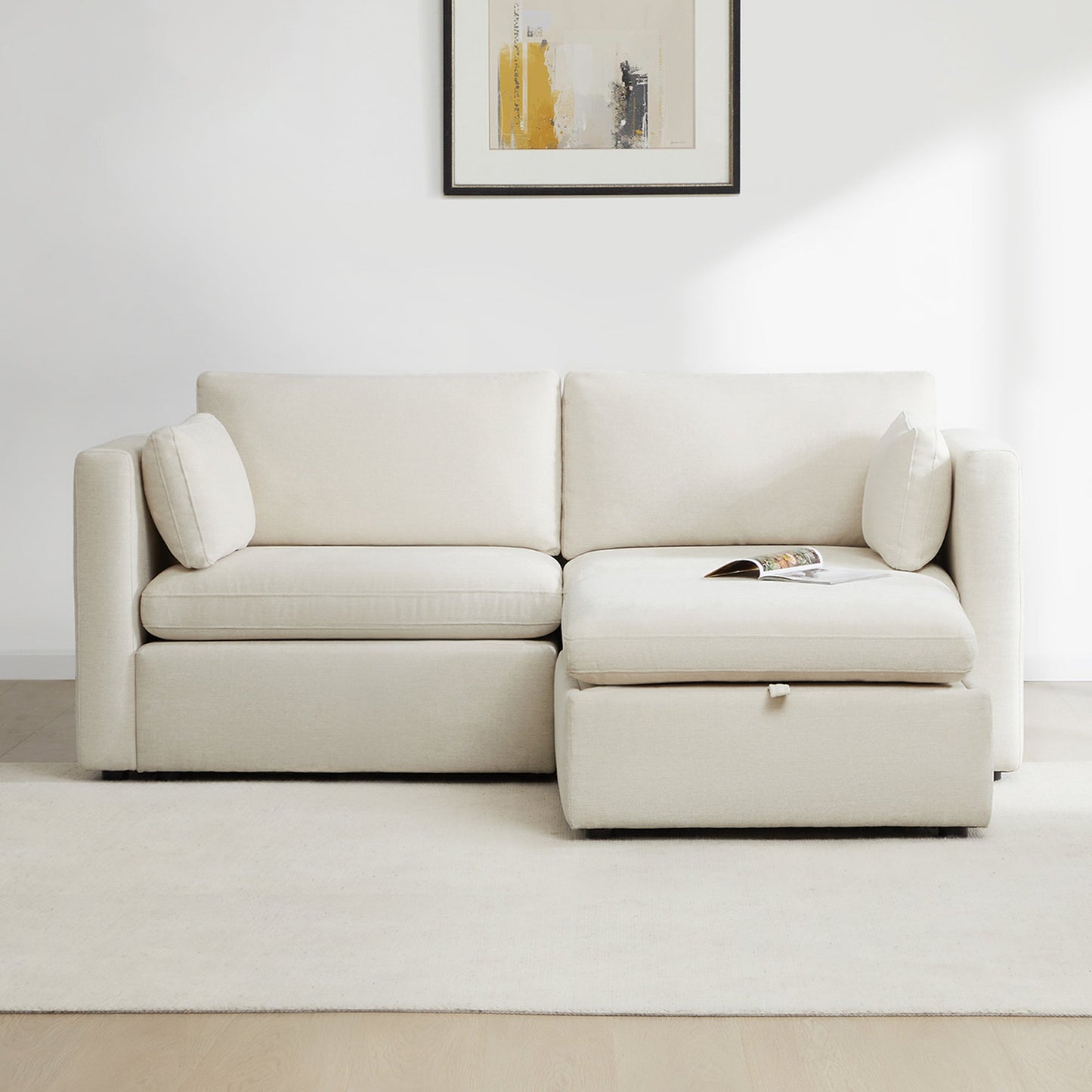 Modular 3-Seat Sofa with Customizable Configuration