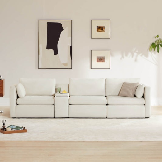 Modular 3-Seat Sofa with Customizable Configuration
