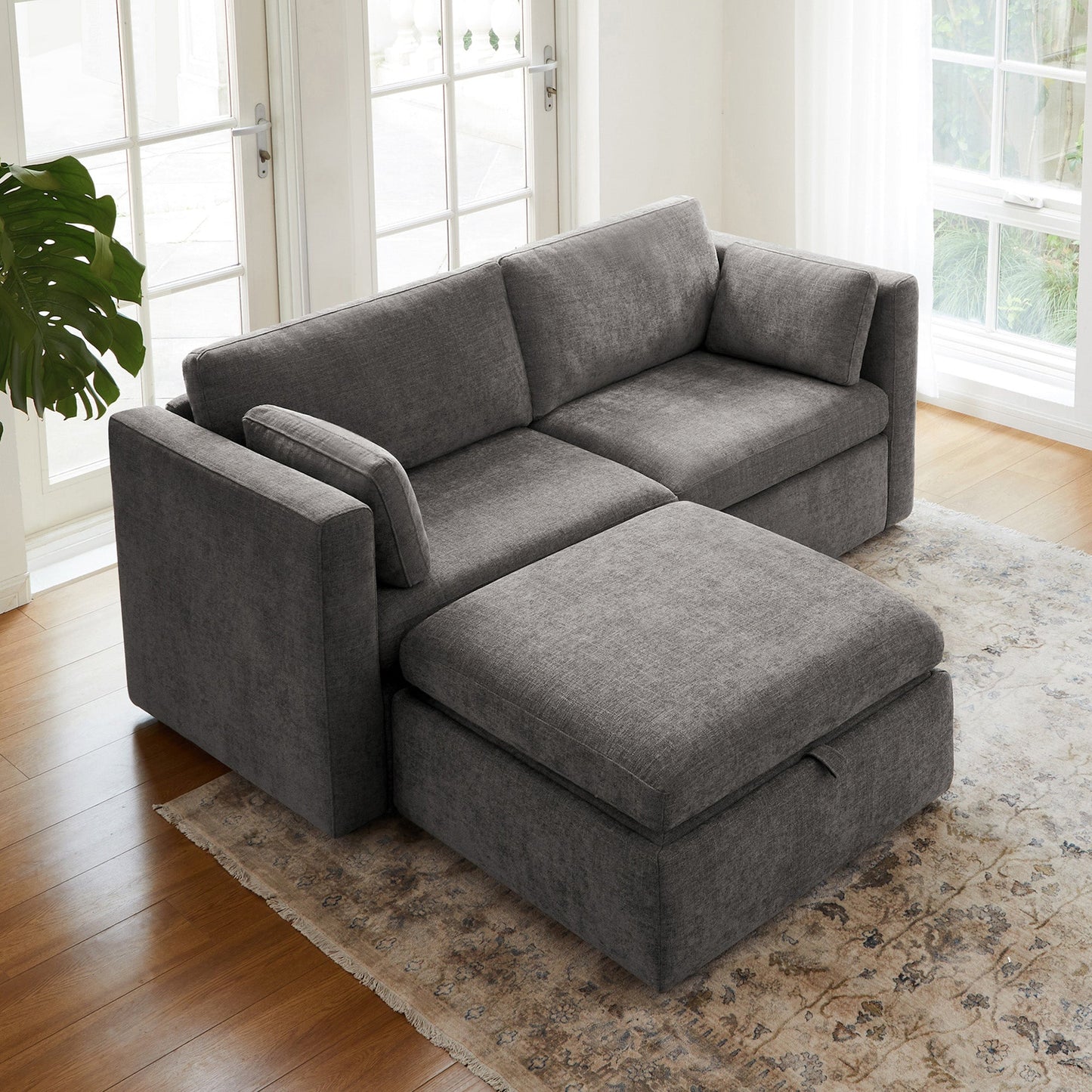 Modular 3-Seat Sofa with Customizable Configuration