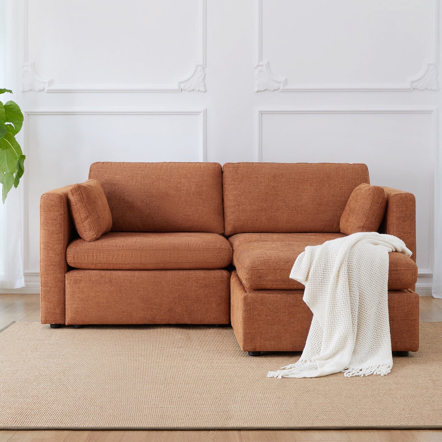 Modular 3-Seat Sofa with Customizable Configuration