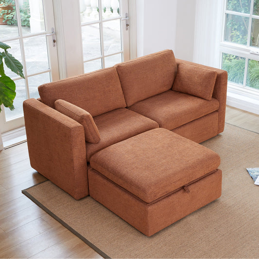 Modular 3-Seat Sofa with Customizable Configuration