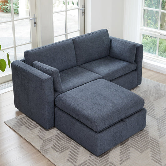 Modular 3-Seat Sofa with Customizable Configuration