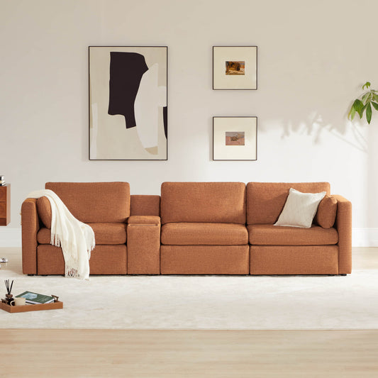 Modular 3-Seat Sofa with Customizable Configuration