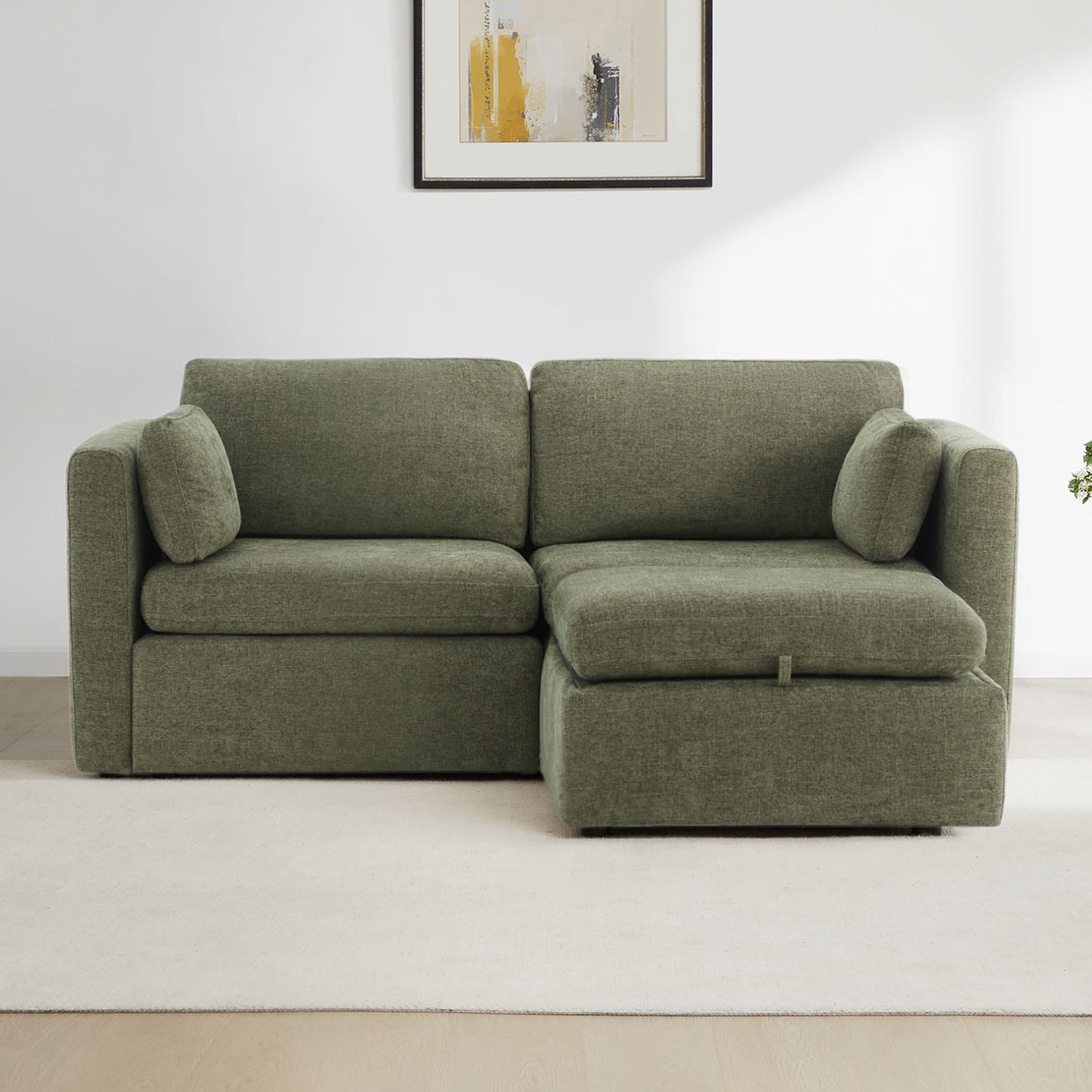 Modular 3-Seat Sofa with Customizable Configuration