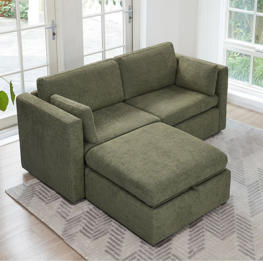 Modular 3-Seat Sofa with Customizable Configuration