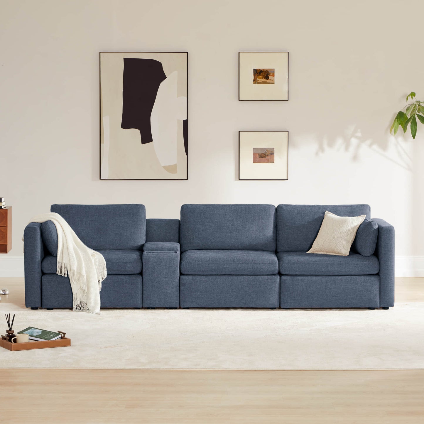 Modular 3-Seat Sofa with Customizable Configuration
