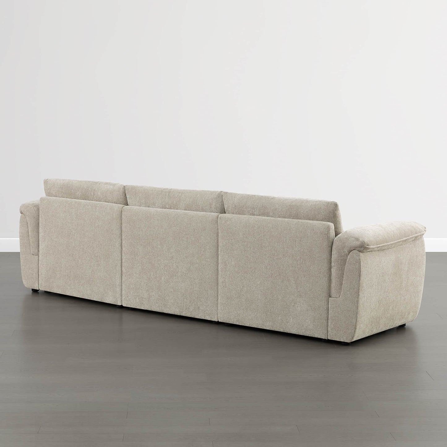 Modular 3-Seat Sofa with Double-Layer Armrests