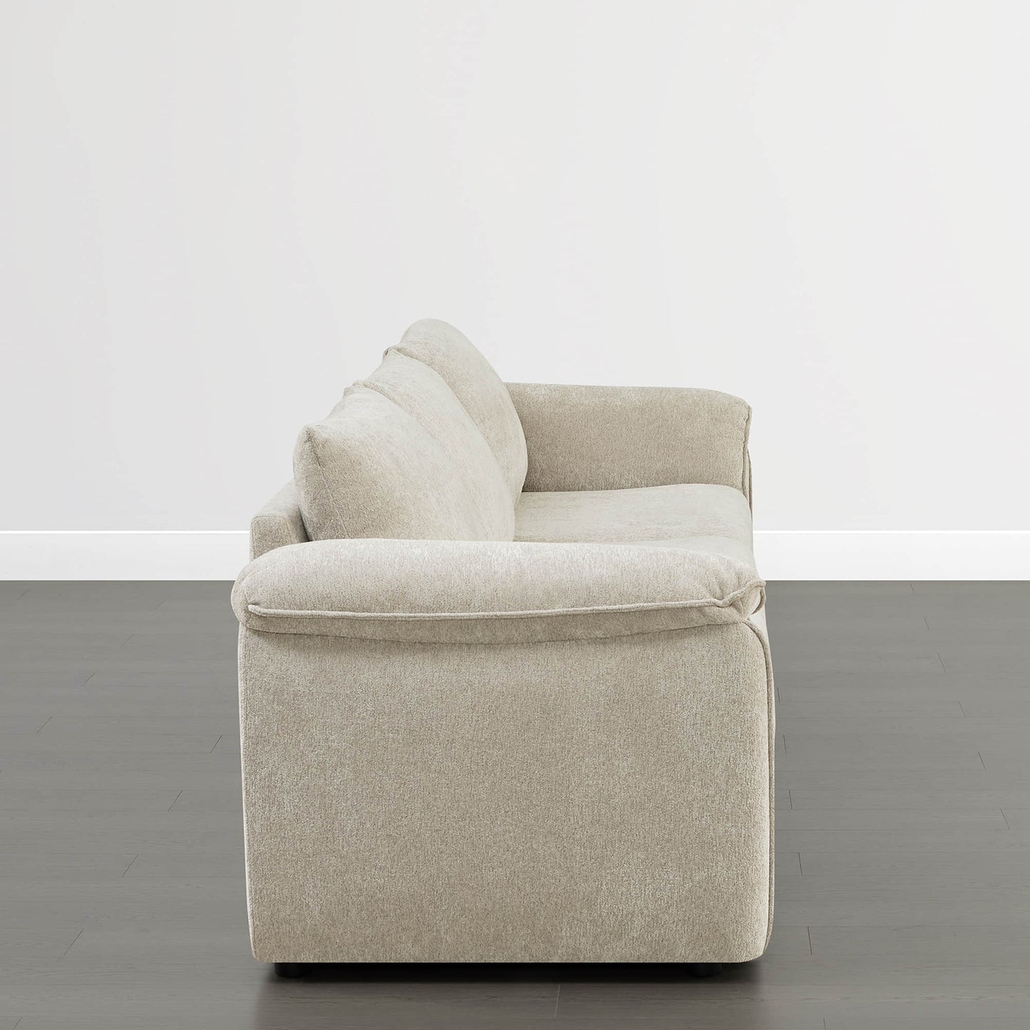 Modular 3-Seat Sofa with Double-Layer Armrests